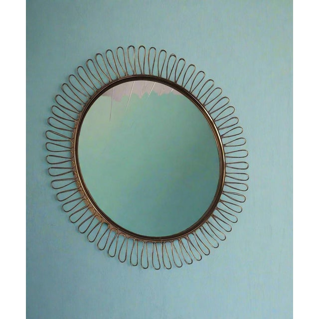 Round Concave Mirror attributed to Josef Frank, 1950s For Sale - Image 6 of 11