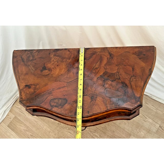 Vintage Venetian Bombe Commode Small Chest of Drawers Burl Turtle Shell Walnut For Sale - Image 11 of 13