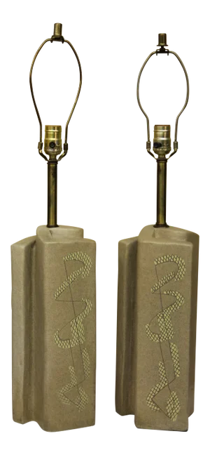 Marianna Von Allesch for Carola Ceramics Lamps - a Pair