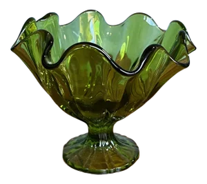 Mid-Century Modern Green Glass Coupe by Viking