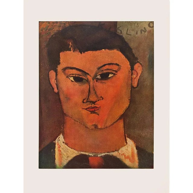 Chocolate 1958 After A. Modigliani "Head of Kisling", First English Edition Full-Color Print For Sale - Image 8 of 8