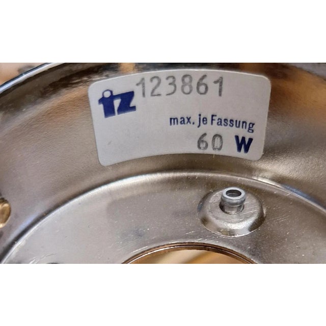 Flat Vintage Ceiling Chandelier with Bicolor Metal Frame from Tz-Leuchten, 1980s For Sale - Image 9 of 10