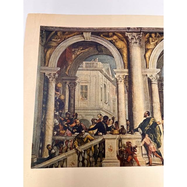 Wonderful antique photo print from the marvelous Fratelli Alinari brothers, Firenze, Italy. The Feast in the House of Levi...
