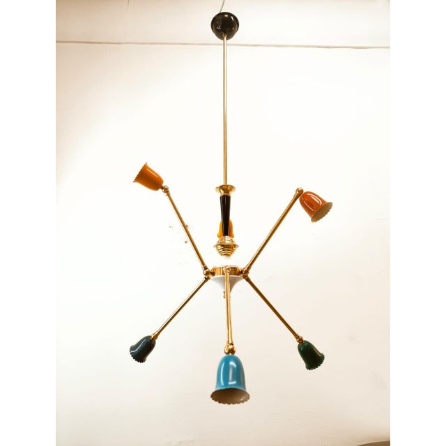 Mid-Century Sputnik 6-Light Ceiling Pendant For Sale - Image 4 of 18