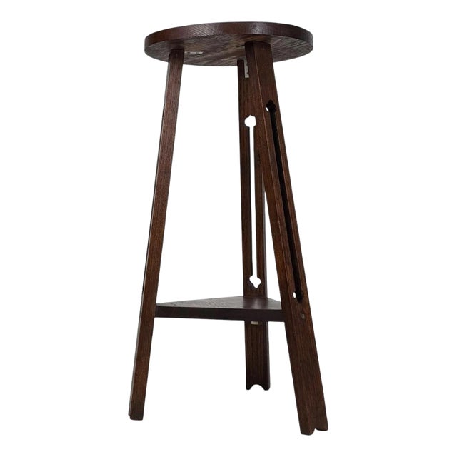 Antique English Arts and Crafts Oak Side Table For Sale