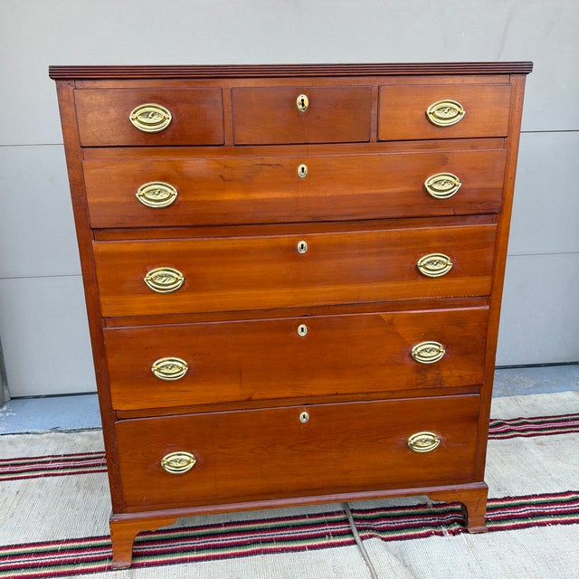A Very Nice Antique Pennsylvania Hepplewhite Cherry Mid-Case Chest of Drawers, Circa 1800’s For Sale - Image 12 of 12
