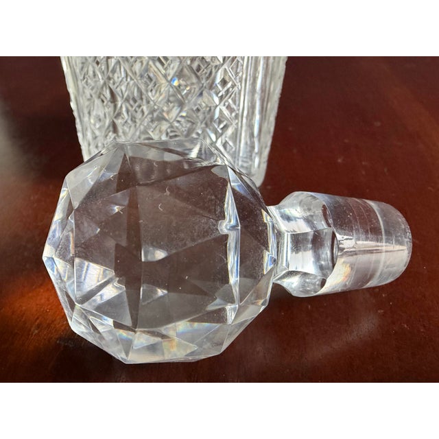 Traditional Antique Vintage Brilliant Cut Glass Perfume Bottle and Original Stopper. For Sale - Image 3 of 9
