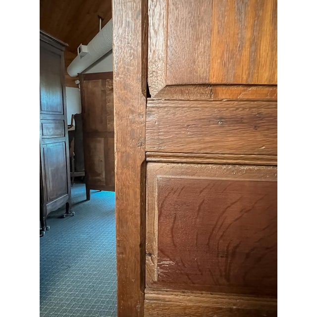 Auburn Antique French Provincial Solid Oak Armoire, Late 18th Century For Sale - Image 8 of 9