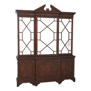 Baker Chippendale Historic Charleston Mahogany China Cabinet For Sale