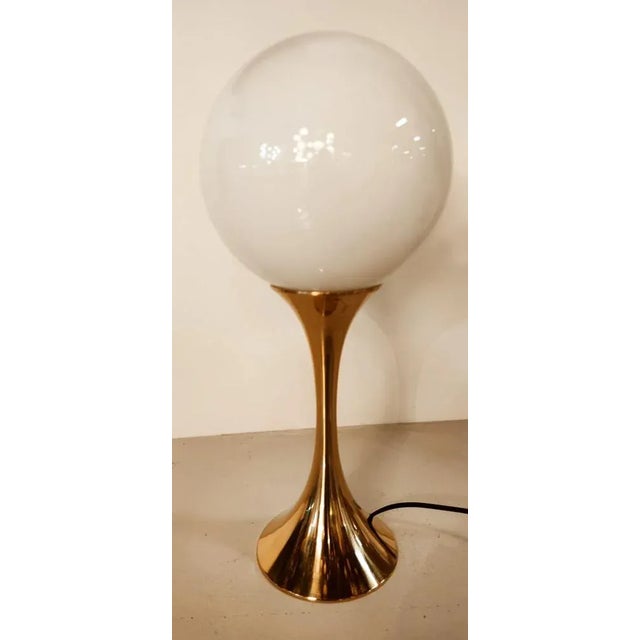 Vintage Brass Light with Sphere Glass For Sale - Image 12 of 13