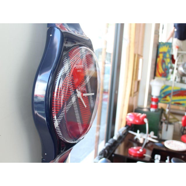 Plastic Maxi Tartan Wall Clock from Swatch, 1980 For Sale - Image 7 of 10