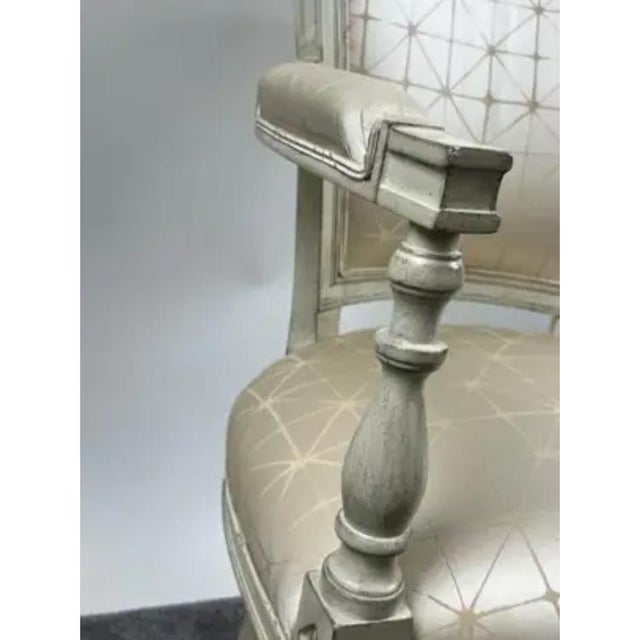 French Academic Revival Louis XVI Style Off-White Painted Chair C 1930's, a Pair For Sale - Image 14 of 16