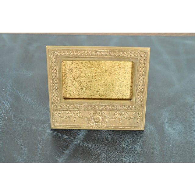 A gorgeous antique gilt bronze Neoclassical or Adam style desk calendar frame or picture frame By Tiffany Studios (signed...