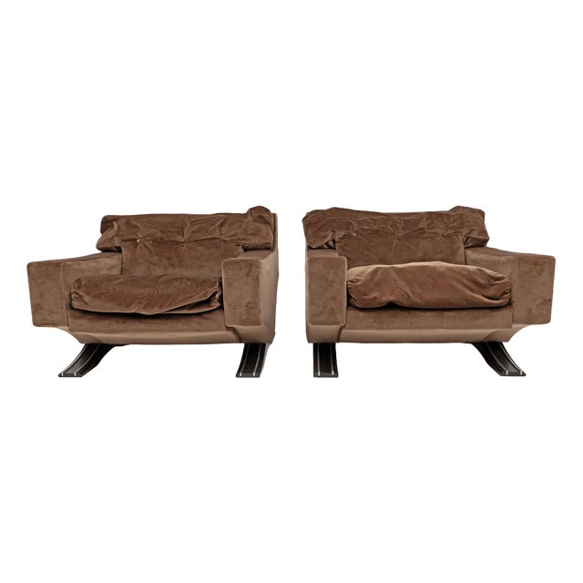 Set of Mid-Century Modern Lounge Chairs attributed to Franz Sartori for Flexform, Italy, 1965 For Sale