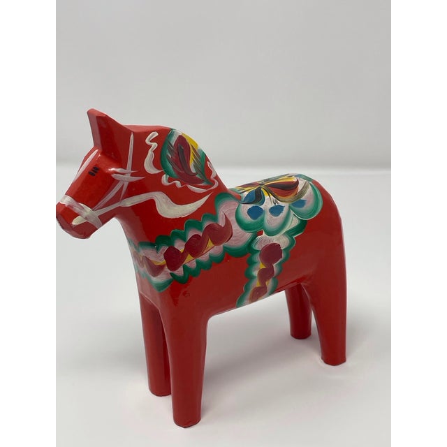 Folk Art Swedish Dala Horses, Nils Olsson, 1960s, Set of 2 For Sale - Image 3 of 12