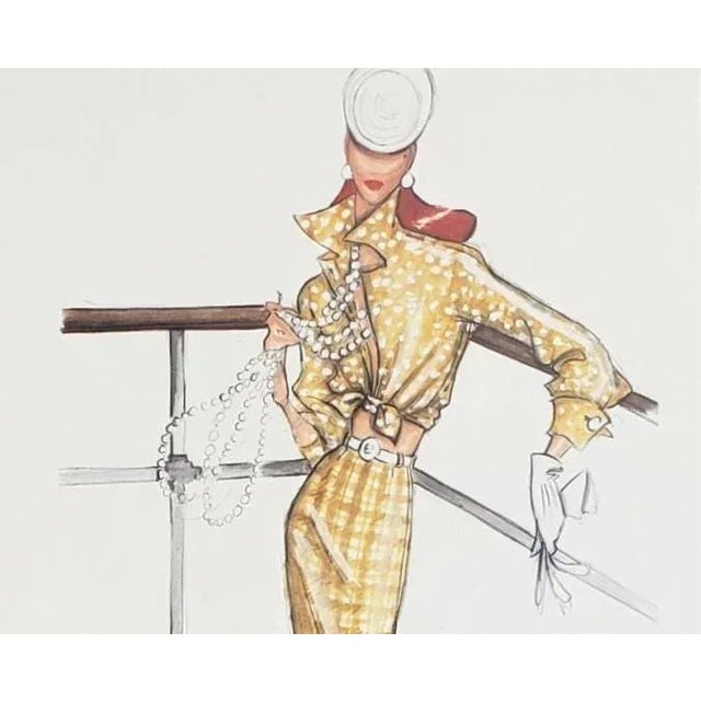 1993 Valentino Italian Fashion Prints-Set of 2, Matted For Sale In New York - Image 6 of 8