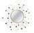 Vintage Round Mirror with Iron Rod, France, 1980s For Sale