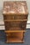 Antique French Breton or Brittany-style carved oak nightstand with a marble top, likely dating from the late 19th century....
