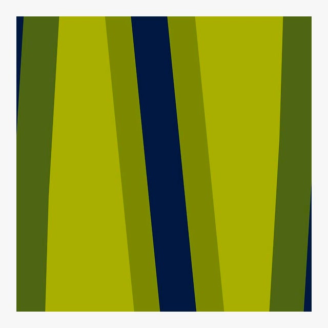 Mid-Century Modern Lime and Deep Navy Transparencies Fine Art Print 21.25" X 30" by Liz Roache For Sale - Image 3 of 6