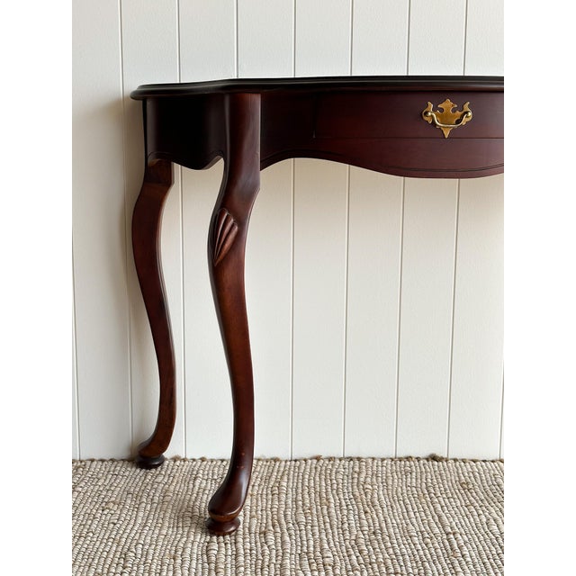 Vintage Mahogany Demi-Lune Entryway Table For Sale - Image 11 of 15