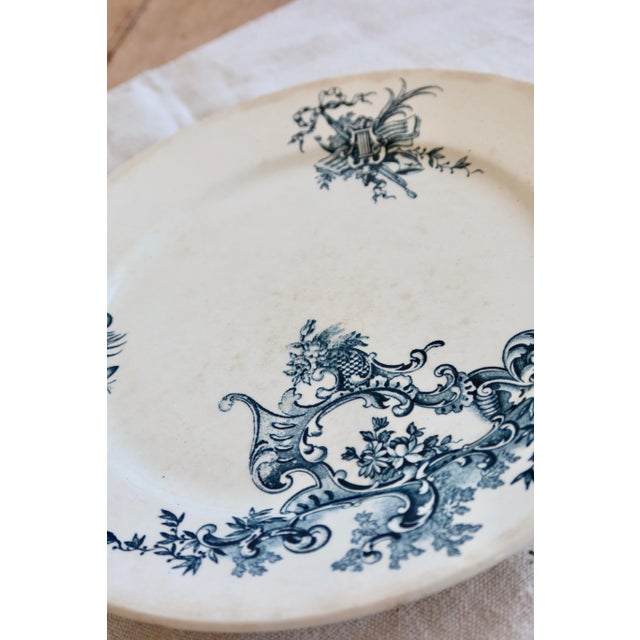 Antique Ironstone Dinner Plate from Boch Frères Keramis, 1890s For Sale - Image 3 of 9