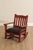 High Quality Solid Oak Rocker with Slatted Backrest and Leatherette Upholstered Seat