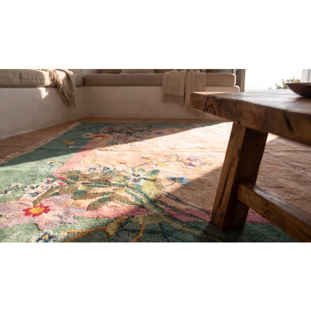 Antique Chinese Art Deco Rug 9' 0" x 11' 6" For Sale - Image 9 of 9