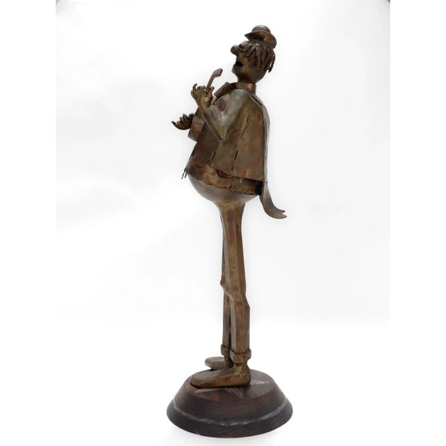 Vintage Leo Jensen Bronze Guitar Player Figural Sculpture For Sale - Image 4 of 12