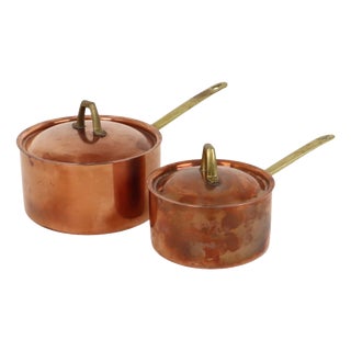 Limited Edition Saucepans in Copper by by Paul Revere, 1960s, Set of 2 For Sale