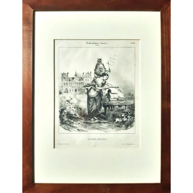 Pauvre France is an original litograph, realized by Jean-Jacques Grandville in 1831, plate 164 from La Caricature n°82....