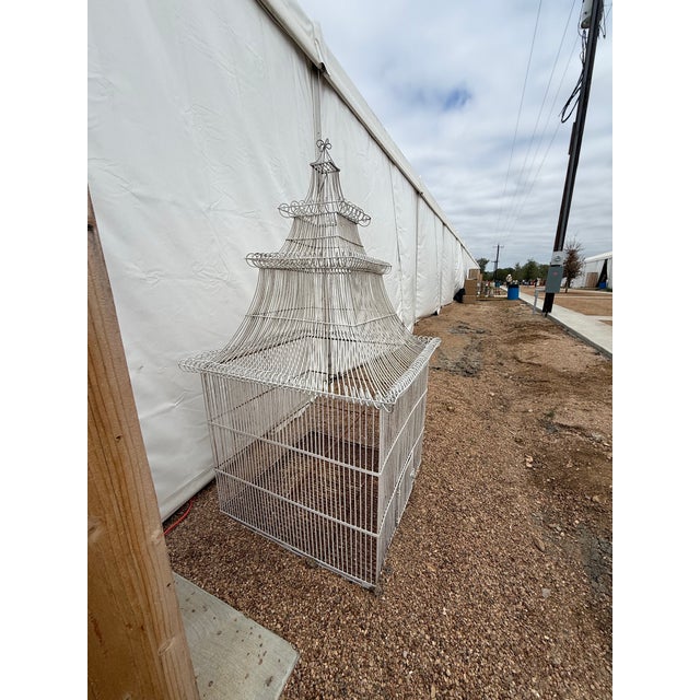 Vintage Extremely Large Pagoda Top Birdcage For Sale - Image 4 of 10