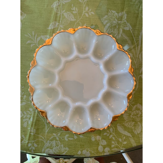 Vintage Anchor Hocking Milk Glass Deviled Egg Plate For Sale - Image 11 of 11