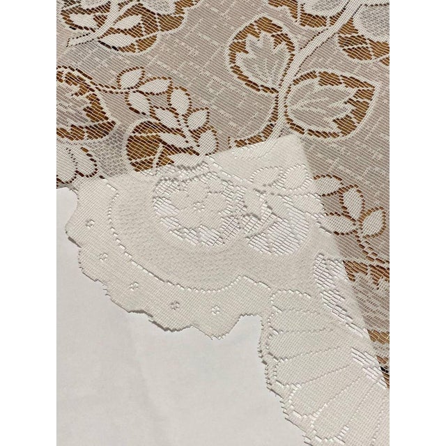 Vintage Lace Curtain 58” Wide X 86” Long For Sale - Image 4 of 4