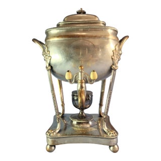 Circa 1790 Antique Silverplate Dan Holy, Parker & Co. Samovar Tea/Hot Water Urn For Sale