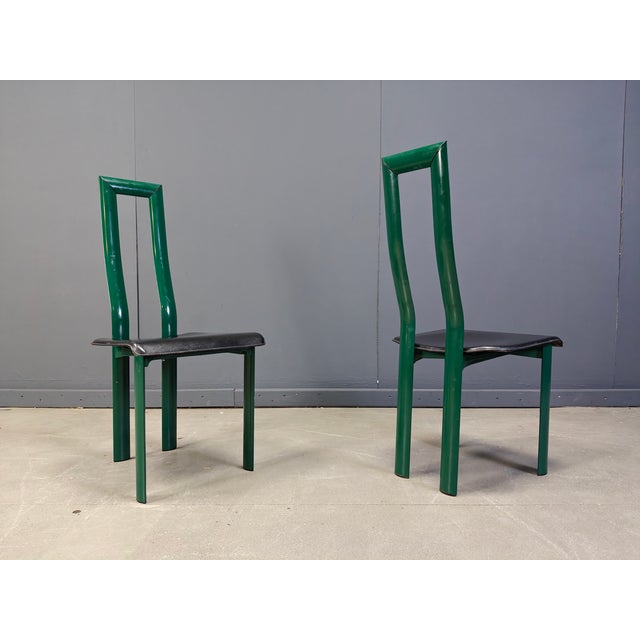 Italian Model Regia Dining Chairs by Antonello Mosca for Ycami, 1980s, Set of 5, in Very Good conditions. Designed 1980 to...
