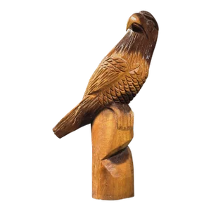 Vintage Hand Carved Folk Art Eagle Sculpture