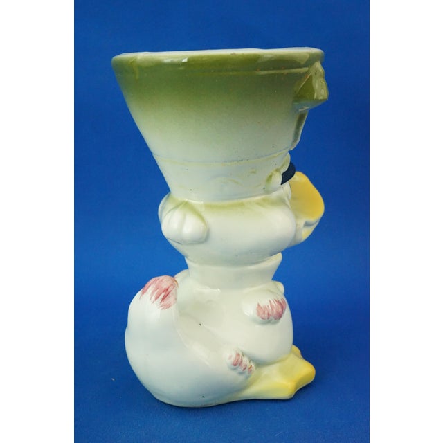 1930s 20th Century Deco Ceramic Sugar Bowl Vase Police Duck by Tarcisio Tosin for La Freccia, Italy., 1930s For Sale - Image 5 of 18