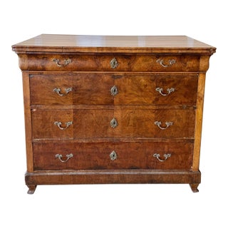 Antique French Louis Philippe Burl Walnut Commode, C. 1840-1870 For Sale