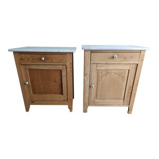 Early 19th Century Antique Natural Pine Bedside Cabinets - a Pair For Sale