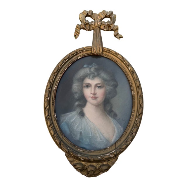 Large 19th Century Pastel Portrait of a Lady For Sale