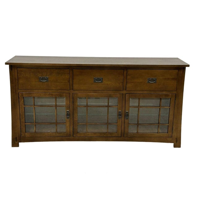 Craftsman Style Quarter Sawn Oak Sideboard - 72" - Walnut For Sale In Chicago - Image 6 of 15