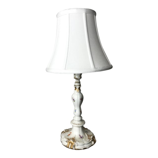 Antique Meissen Porcelain Table Lamp With Shade Chairish