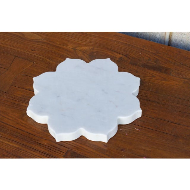 Indian Mina Small Floral Marble Tray For Sale - Image 3 of 7