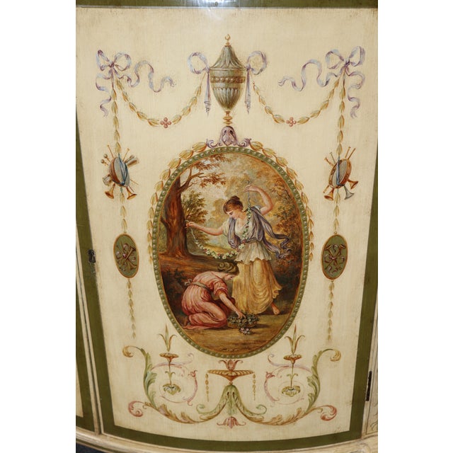 Antique English Adams Style White Painted Demilune Commode For Sale - Image 14 of 18