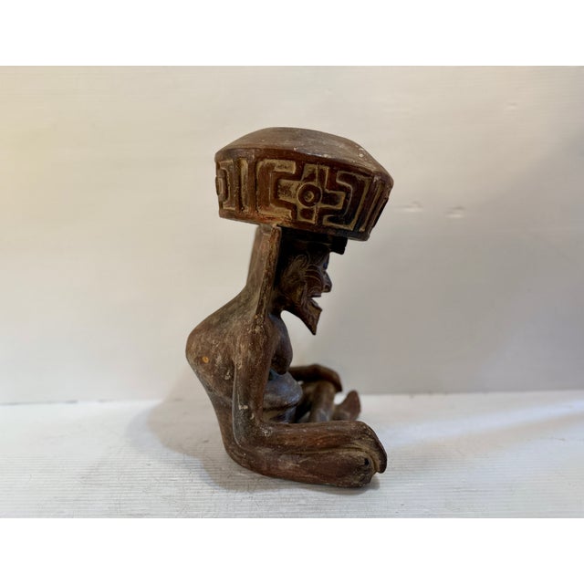 Mexican Mexican Incense Burner Styled After Aztec God For Sale - Image 3 of 10