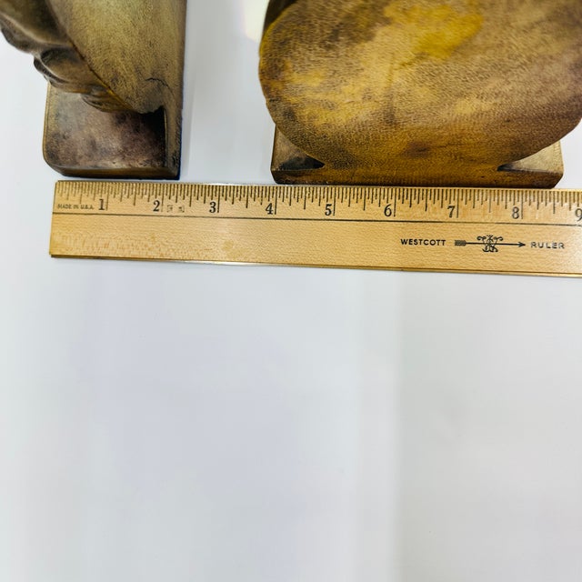 Mid 20th Century Brass Pineapple Bookends Set of 2 For Sale - Image 6 of 18