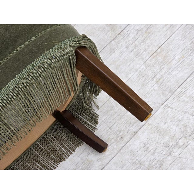 Danish Armchair in Green Furniture Velour, 1970s For Sale - Image 17 of 18