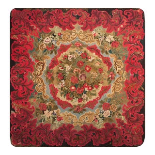 Late 19th Century Antique American Hooked Rug ( 10'2" X 10'10" - 310 Cm X 330 Cm ) For Sale