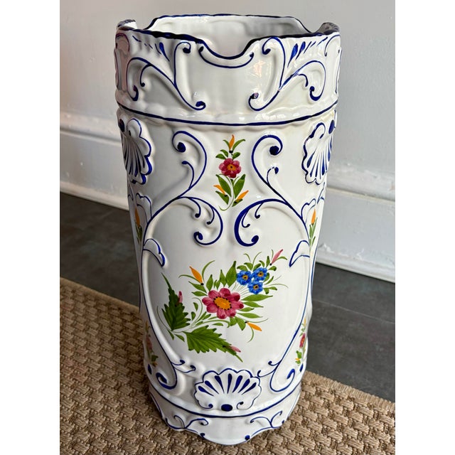 1970s 1970s Porcelain Umbrella Stand For Sale - Image 5 of 11