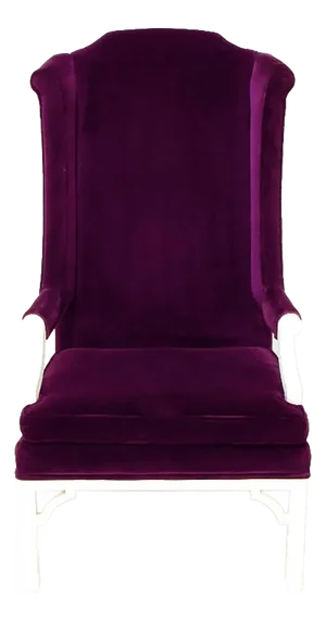 Erwin-Lambeth Plum Velvet Neo-Chippendale Wing Chair